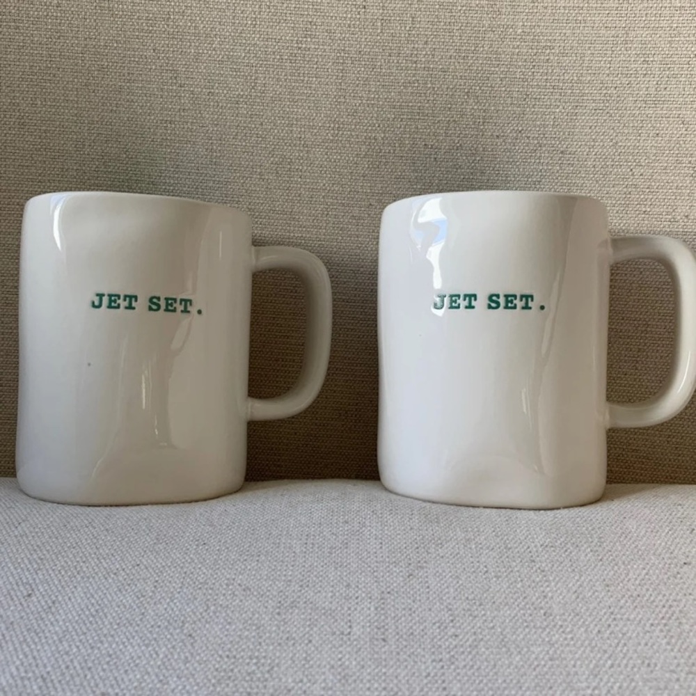 Rae Dunn JET SET mugs new